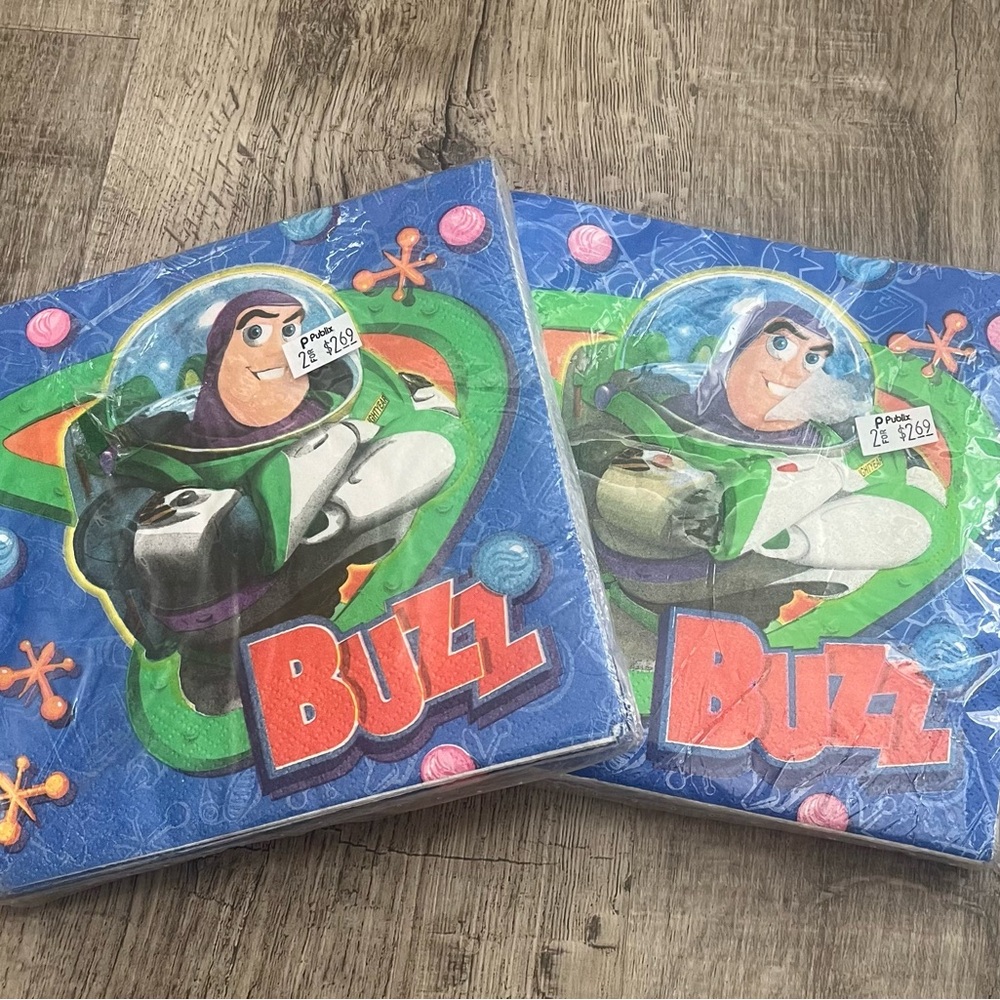 Vintage Toy Story 2 Buzz Lightyear Blue Napkins- 2 packages